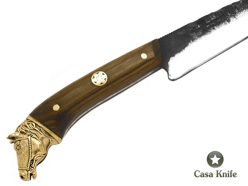 Faca Gaúcha para colecionador em aço 5160 com empunhadura em madeira de guajuvira 33 cm