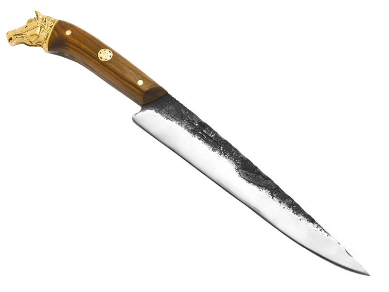 Faca Gaúcha para colecionador em aço 5160 com empunhadura em madeira de guajuvira 33 cm