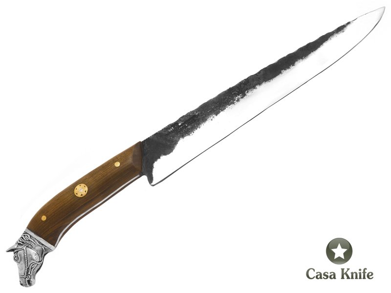 Faca Gaúcha para colecionador em aço 5160 com empunhadura em madeira de guajuvira 38 cm
