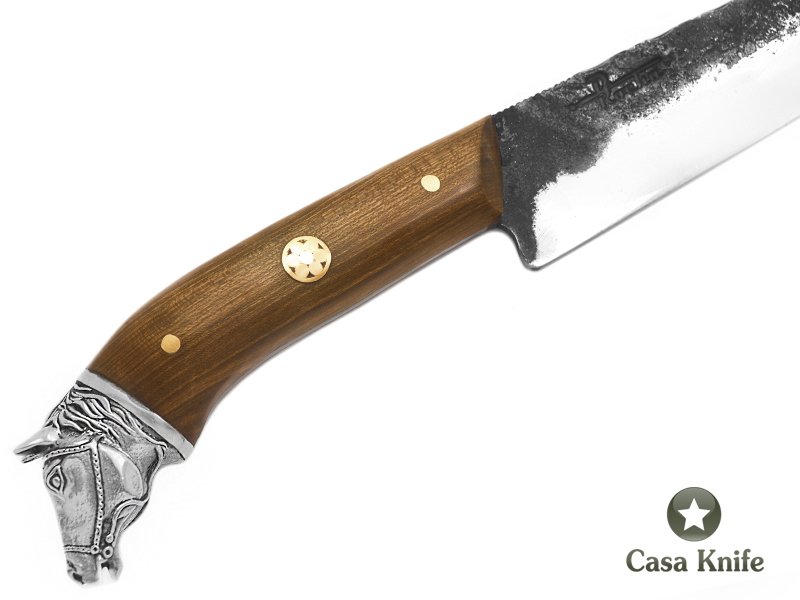 Faca Gaúcha para colecionador em aço 5160 com empunhadura em madeira de guajuvira 38 cm