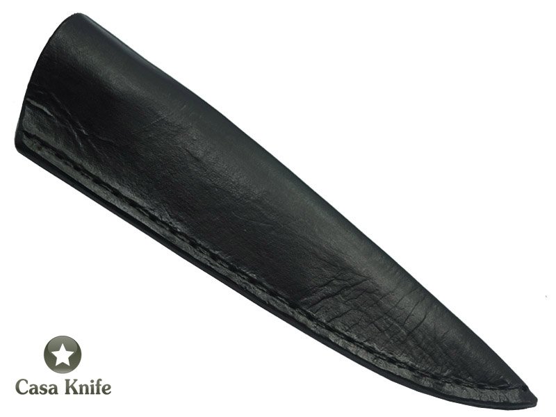 Faca para colecionador Montecristo forjado em aço Go Mai, 3 barras com aço 1070 e 2 inox 304. Empunhadura em Rádica de Roseira, 27cm
