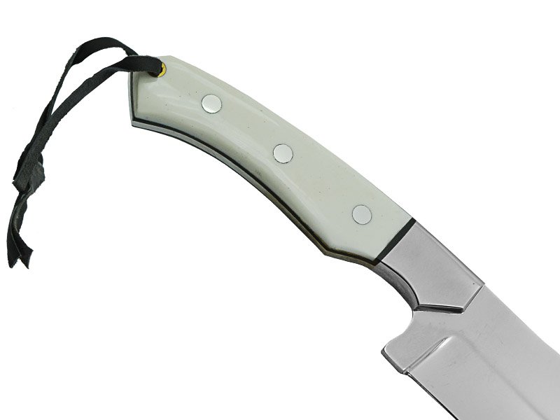 Faca hunting para colecionador forjada em aço D2. Empunhadura em osso de camelo, 25 cm