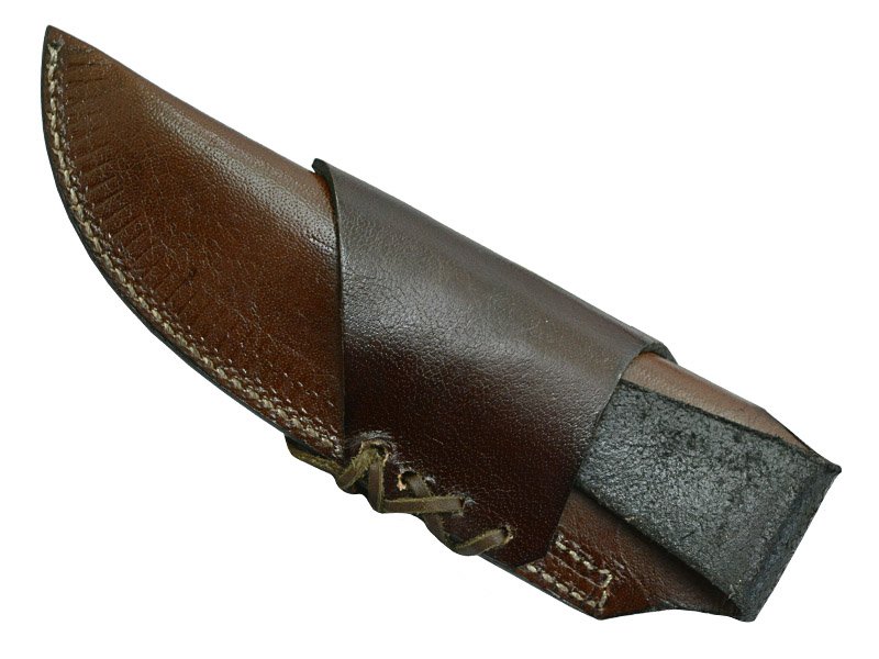Faca hunting para colecionador forjada em aço D2. Empunhadura em osso de camelo, 25 cm