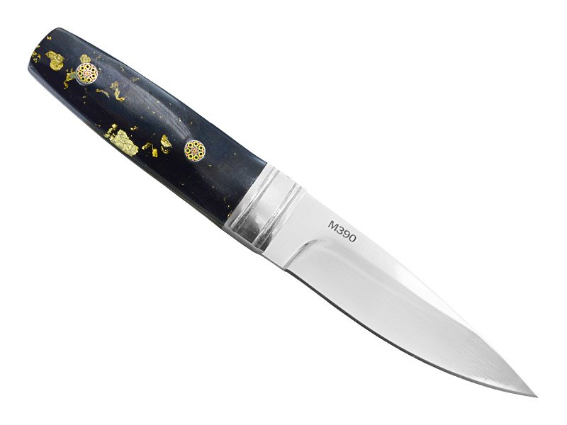 Faca integral para colecionador. Empunhadura em osso de touro, 17 cm