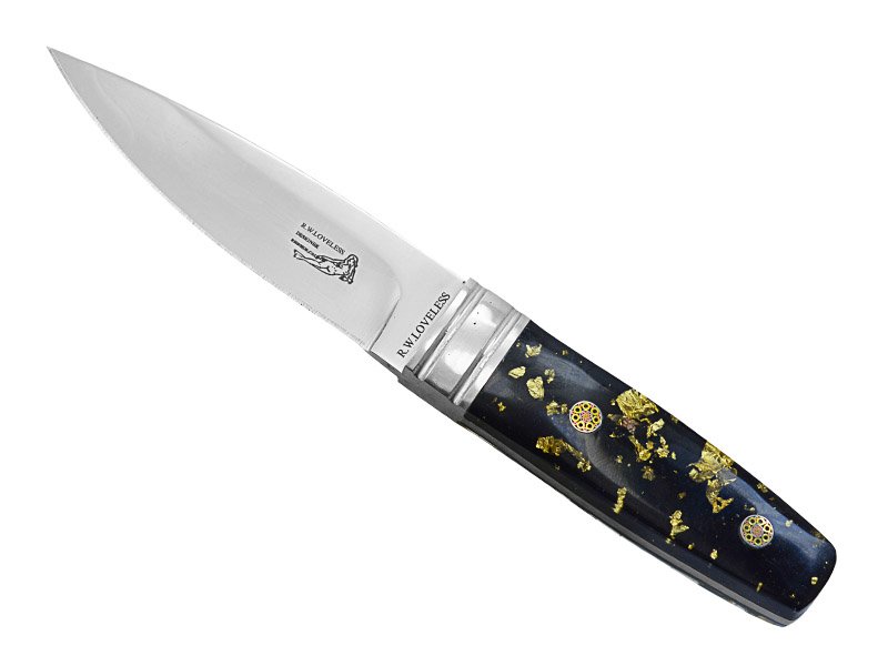 Faca integral para colecionador. Empunhadura em osso de touro, 17 cm