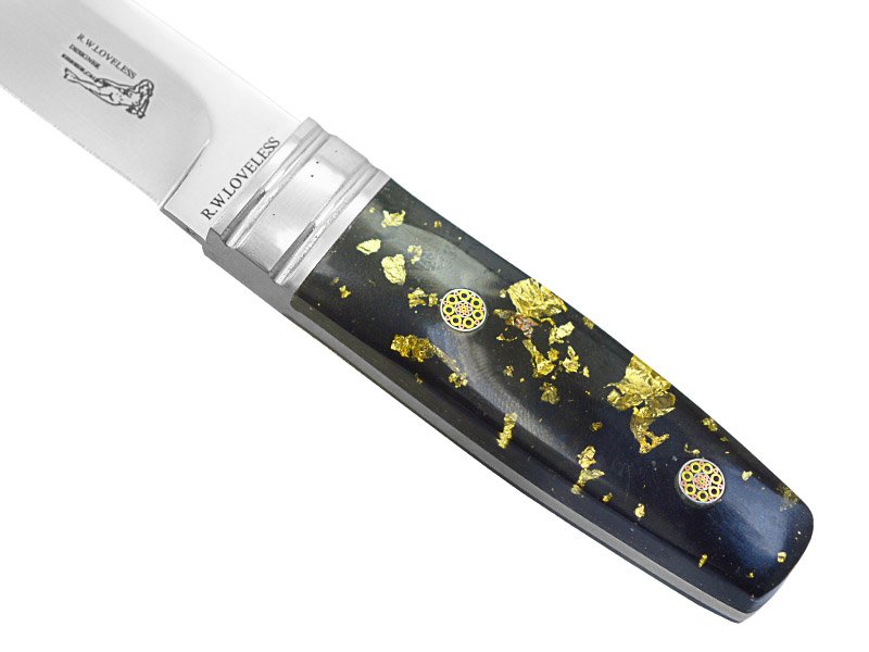 Faca integral para colecionador. Empunhadura em osso de touro, 17 cm