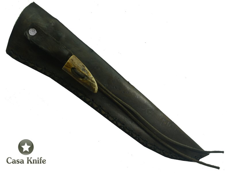 Faca Javalizeira para colecionador forjado em aço Damasco 15N20 - 1095 - 58 HCR - 288 camadas. Empunhadura em Spalted Platano, 35cm