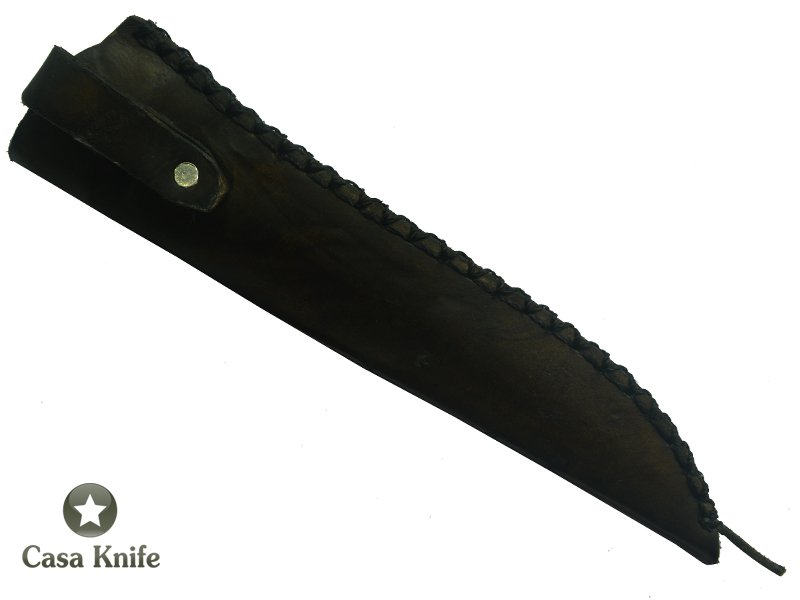 Faca Javalizeira para colecionador forjado em aço Damasco 15N20 - 1095 - 58 HCR - 288 camadas. Empunhadura em Spalted Platano, 35cm