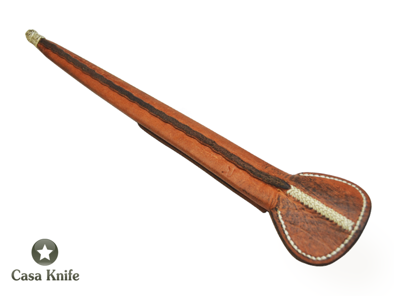 Faca Lingua de Chimango para colecionador forjado em aço 5160 ( Mola de kombi ). Empunhadura em Chifre de Cervo Esculpido, 42 cm