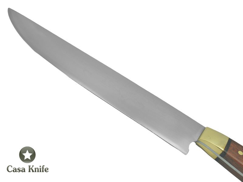 Faca Cheff para colecionador forjado em aço 5160. Empunhadura em Jacaranda Bahia, 38 cm