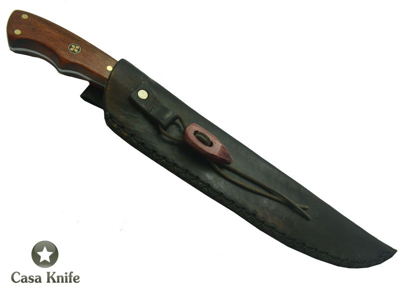 Faca Cheff para colecionador forjado em aço 5160. Empunhadura em Jacaranda Bahia, 38 cm