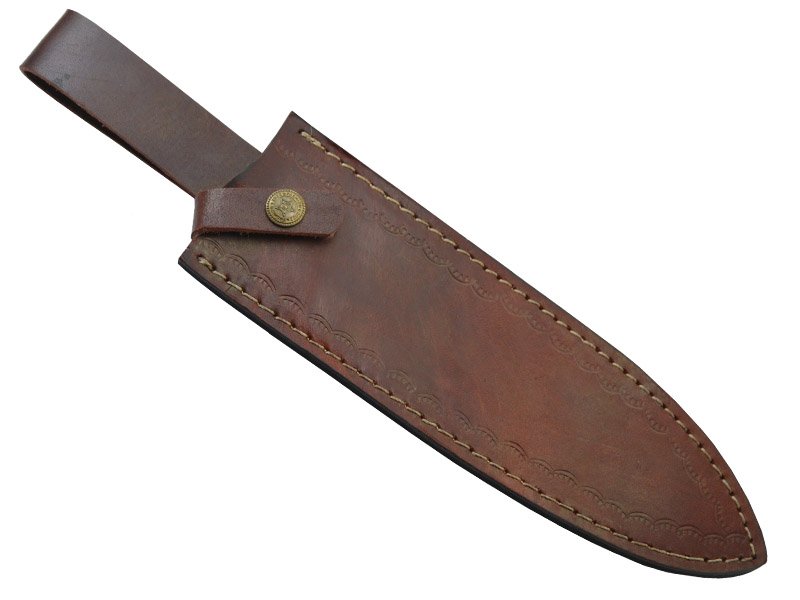 Faca Master Cheff para colecionador forjada em aço damasco. Empunhadura em resina, 34 cm