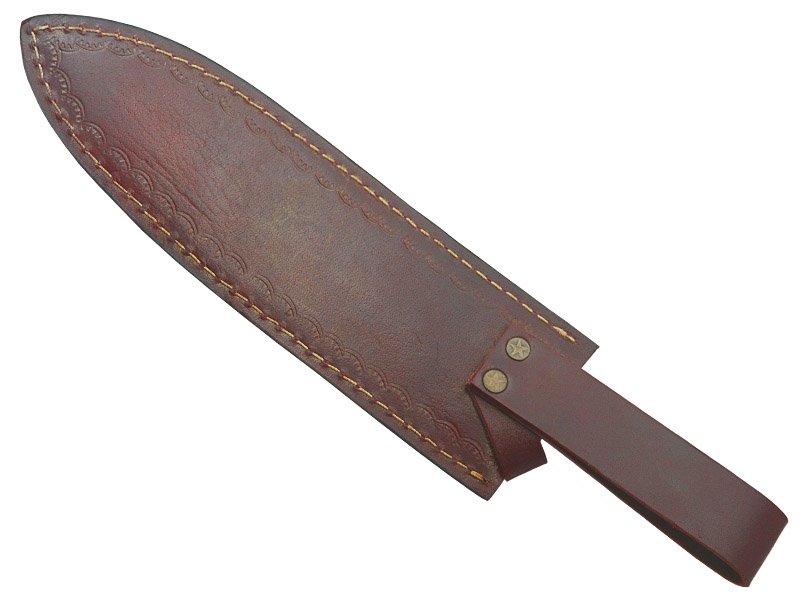 Faca Master Cheff para colecionador forjada em aço damasco. Empunhadura em resina, 34 cm
