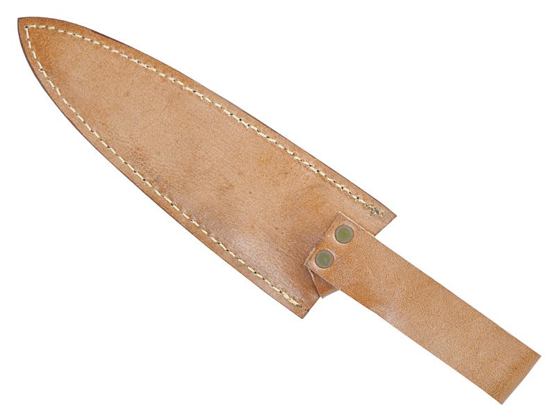 Faca Master Cheff para colecionador forjada em aço damasco. Empunhadura em marfim e nogueira, 32 cm