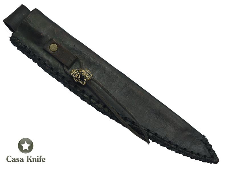 Faca Master Cheff para colecionador forjada em aço damasco. Empunhadura em madeira de murici, 29 cm