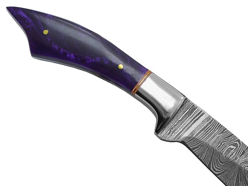 Faca Master Cheff para colecionador forjada em aço damasco. Empunhadura em resina, 26 cm