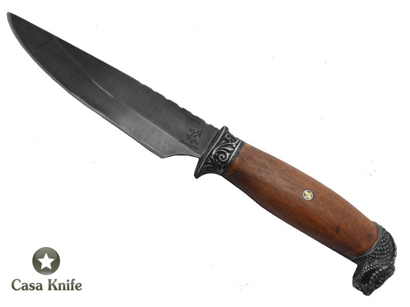 Faca Brüt Forge Monte Cristo para colecionador forjado em aço 6160 . Empunhadura em Madeira Guarapeira, 30 cm