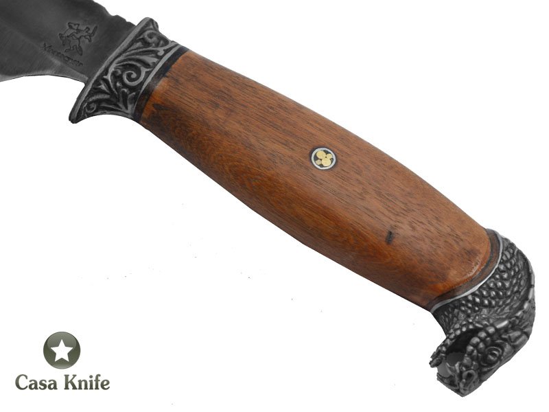 Faca Brüt Forge Monte Cristo para colecionador forjado em aço 6160 . Empunhadura em Madeira Guarapeira, 30 cm