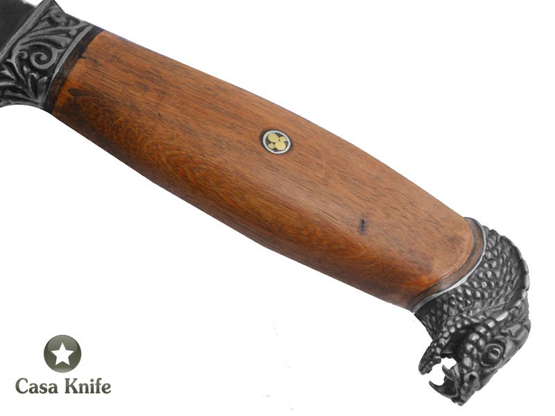 Faca Brüt Forge Monte Cristo para colecionador forjado em aço 6160 . Empunhadura em Madeira Guarapeira, 30 cm