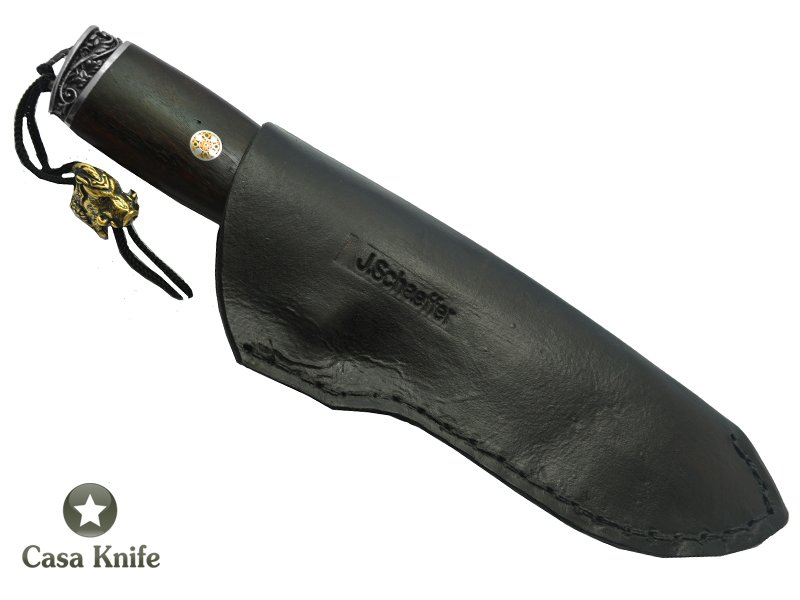 Faca Nessmuk para colecionador forjado em aço San Mai 1070/ 304 /58 HCR, Empunhadura em Ibuia, 23 cm