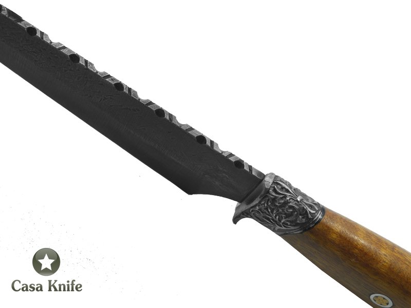 Faca para churrasco Brüt Forge Monte Cristo para colecionador forjado em aço 6150. Empunhadura em Canela do Mato, 34 cm