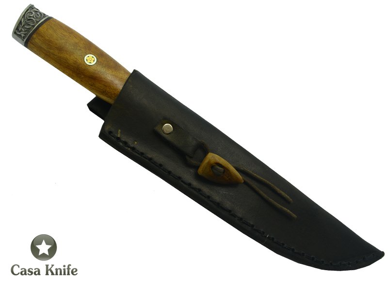 Faca para churrasco Brüt Forge Monte Cristo para colecionador forjado em aço 6150. Empunhadura em Canela do Mato, 34 cm