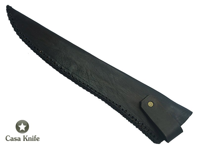 Faca para churrasco Monte Cristo para colecionador forjado em aço 1080 fosfatizado. Empunhadura em Jacarandá estabilizada, 46 cm
