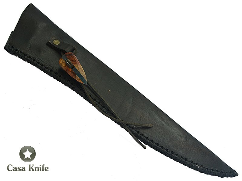 Faca para churrasco Monte Cristo para colecionador forjado em aço 1080 fosfatizado. Empunhadura em Jacarandá estabilizada, 46 cm