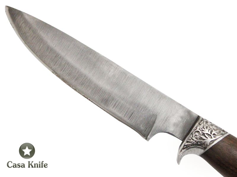Faca para churrasco Monte Cristo para colecionador forjado em aço 5160. Empunhadura em Madeira Canela Preta, 31 cm