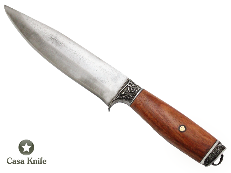 Faca para churrasco Monte Cristo para colecionador forjado em aço 5160. Empunhadura em Madeira de Jacarandá estabilizada , 32 cm