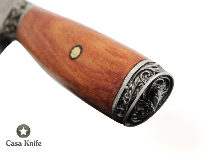 Faca para churrasco Monte Cristo para colecionador forjado em aço 5160. Empunhadura em Madeira de Jacarandá estabilizada , 32 cm
