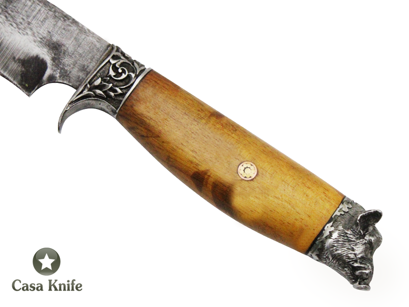 Faca para churrasco Monte Cristo para colecionador forjado em aço 5160. Empunhadura em Madeira de Jaqueira, 32 cm