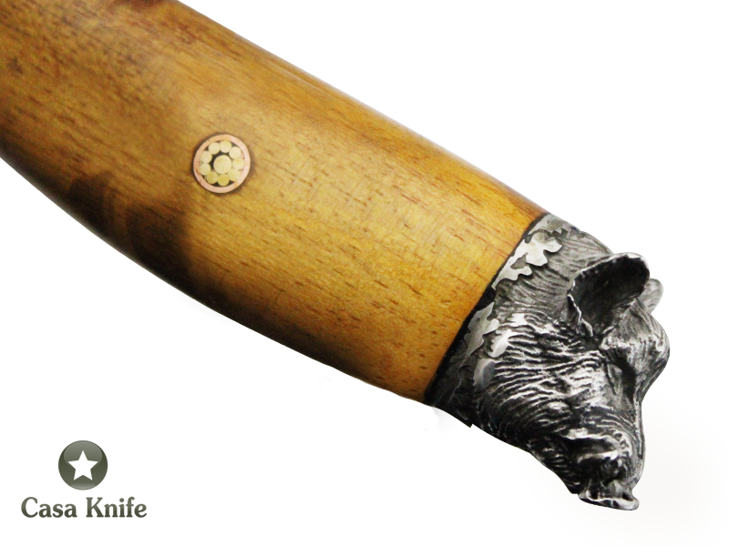 Faca para churrasco Monte Cristo para colecionador forjado em aço 5160. Empunhadura em Madeira de Jaqueira, 32 cm