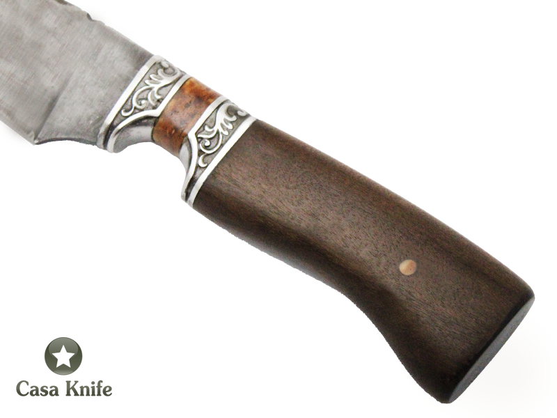 Faca para churrasco Monte Cristo para colecionador forjado em aço 5160. Empunhadura em Madeira de Tapicurú, 35 cm