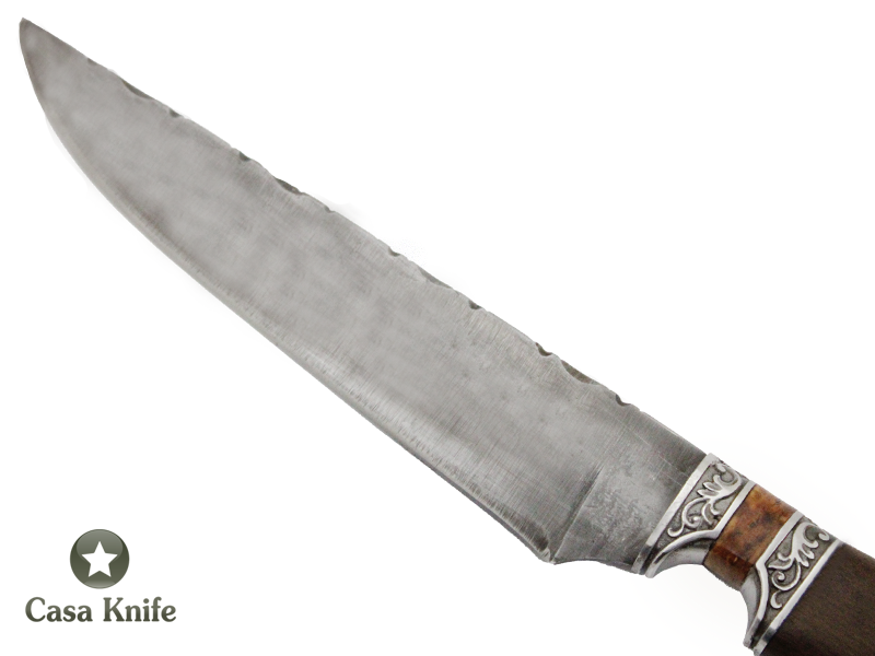 Faca para churrasco Monte Cristo para colecionador forjado em aço 5160. Empunhadura em Madeira de Tapicurú, 35 cm