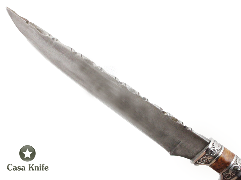 Faca para churrasco Monte Cristo para colecionador forjado em aço 5160. Empunhadura em Madeira de Tapicurú, 35 cm