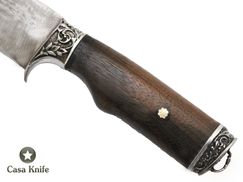 Faca para churrasco Monte Cristo para colecionador forjado em aço 6160 . Empunhadura em Madeira Pau Ferro, 29 cm