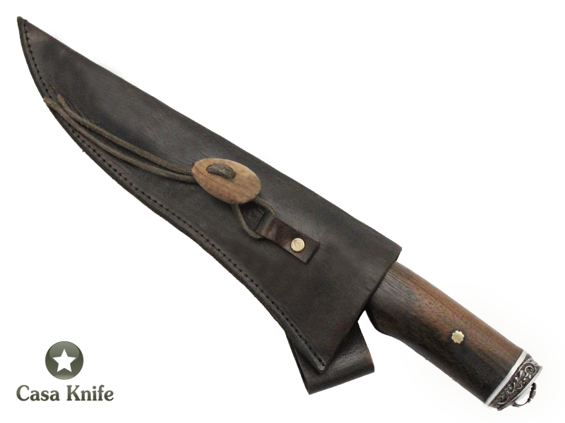 Faca para churrasco Monte Cristo para colecionador forjado em aço 6160 . Empunhadura em Madeira Pau Ferro, 29 cm