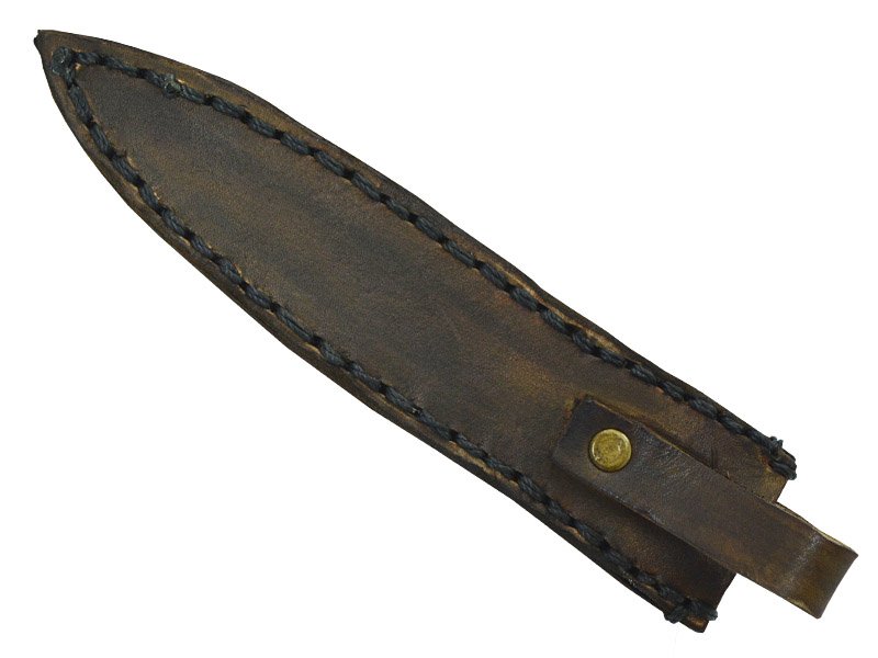 Faca para churrasco para colecionador em aço inox integral. Empunhadura em chifre de cervo, 35 cm