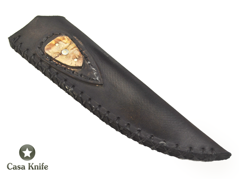 Adelar Filippon Faca para churrasco para colecionador forjado em aço 1070. Empunhadura em Platano Estabilizado, 33 cm