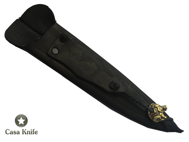 Faca para churrasco para colecionador forjado em aço San Mai 1070 com 1 barra aço carbono e 2 barras de inox 304, 31 cm