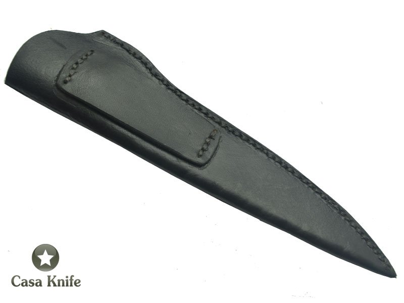 Faca para colecionador forjado em aço San Mai com 10 polegadas com oxidaçao preta. Empunhadura em Ébano, 31 cm