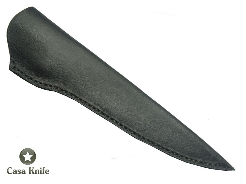 Faca para colecionador forjado em aço San Mai com 10 polegadas com oxidaçao preta. Empunhadura em Ébano, 31 cm