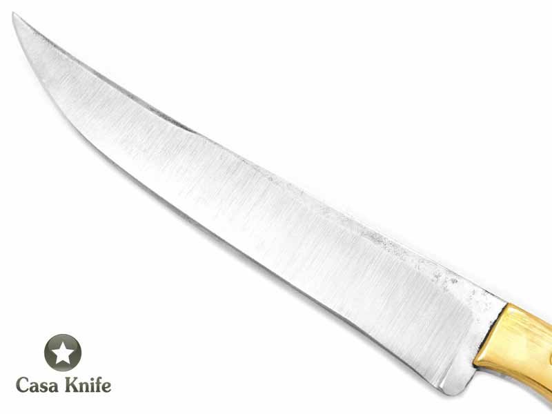 Faca para colecionador em aço carbono com empunhadura em chifre de búfalo 31 cm