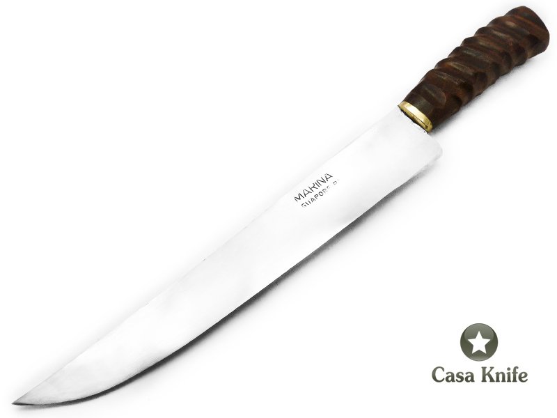 Faca para colecionador em aço carbono com empunhadura em madeira Canela do Brejo 44 cm.