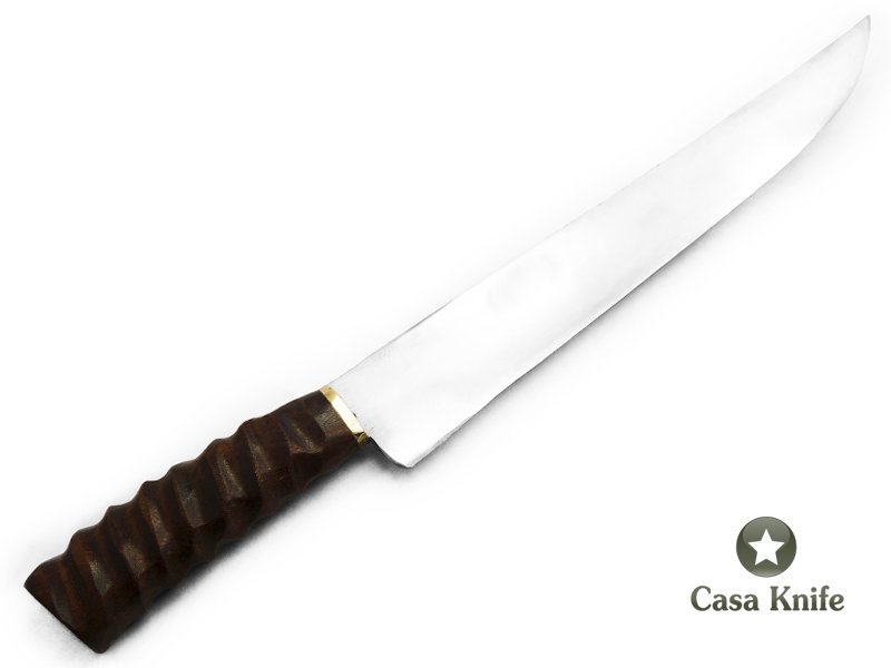 Faca para colecionador em aço carbono com empunhadura em madeira Canela do Brejo 44 cm.