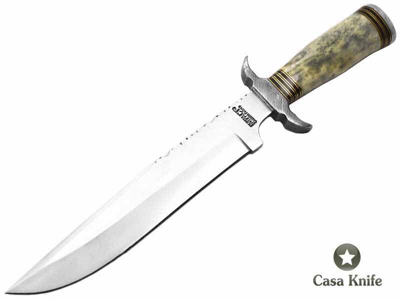 Faca para colecionador em aço D2 com empunhadura em osso de camelo 34 cm