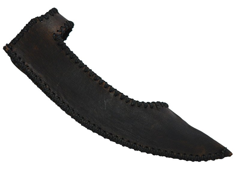 Faca para colecionador em Obsidiana. Empunhadura em chifre de cervo, 26 cm