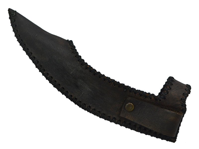 Faca para colecionador em Obsidiana. Empunhadura em chifre de cervo, 26 cm