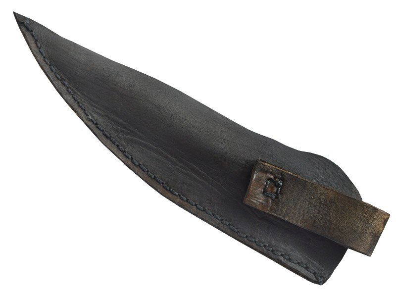 Faca para colecionador em Obsidiana. Empunhadura em chifre de cervo, 26 mm